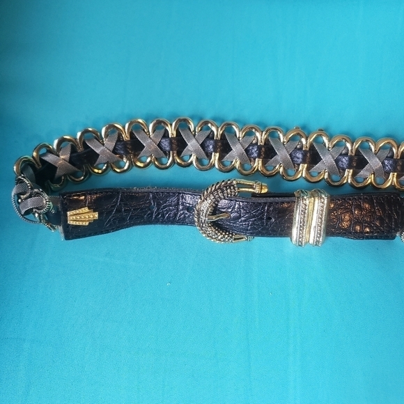 HP. Naani Made In Italy Chain And Leather Belt - Picture 8 of 14